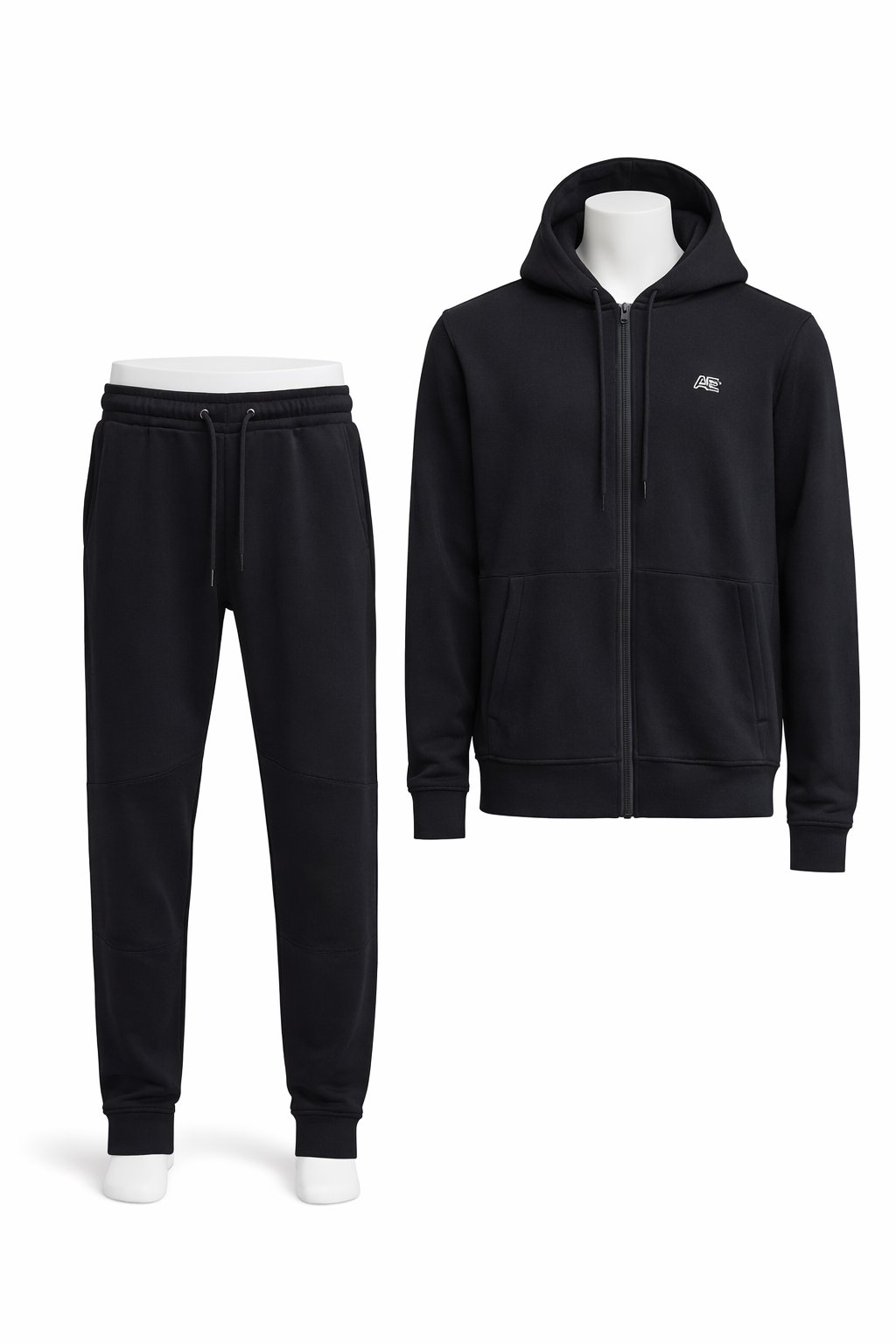 American Eagle Black Tracksuit – Full Zip Hoodie & Jogger Pants - صورة 1