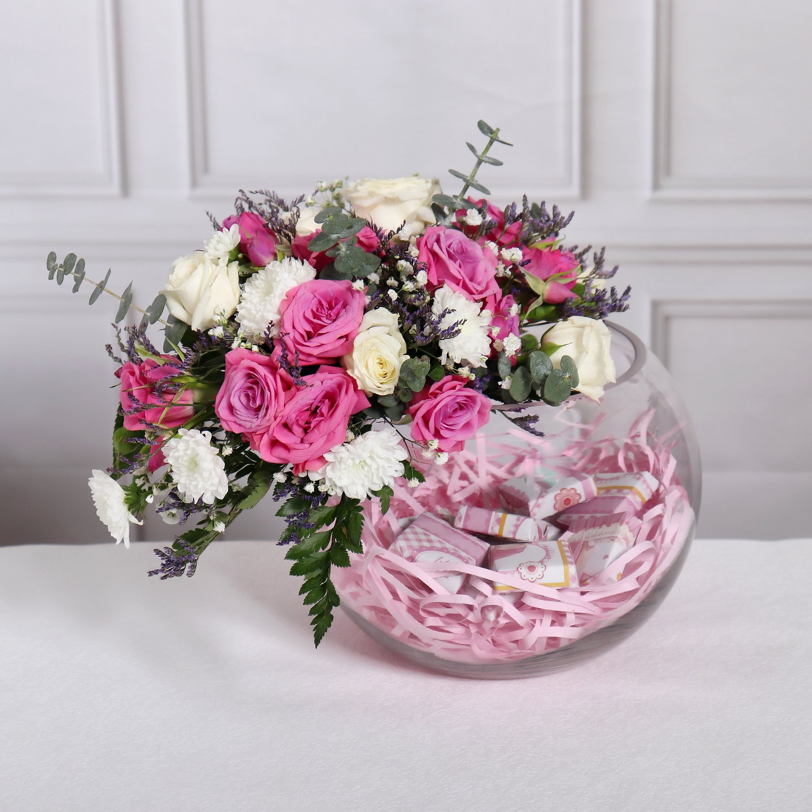  Baby Girl Gift Flowers and Chocolate - Image 1