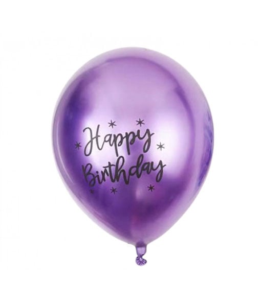 Chrome Helium Purple Birthday Balloon - Image 1
