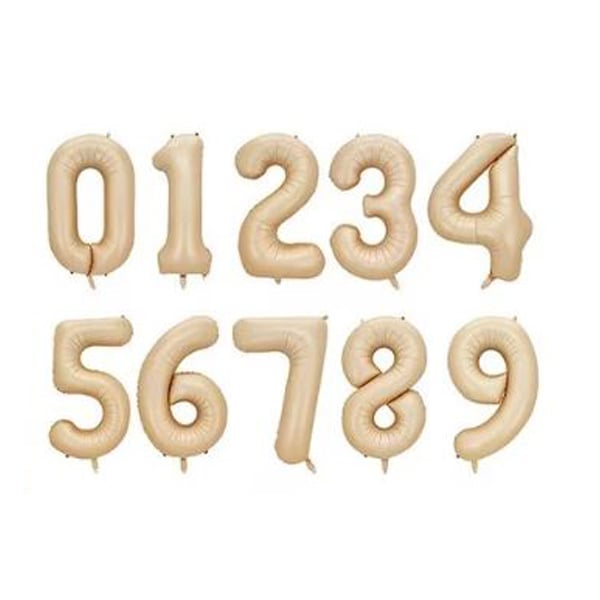 Caramel Helium Balloon Numbers - Image 1