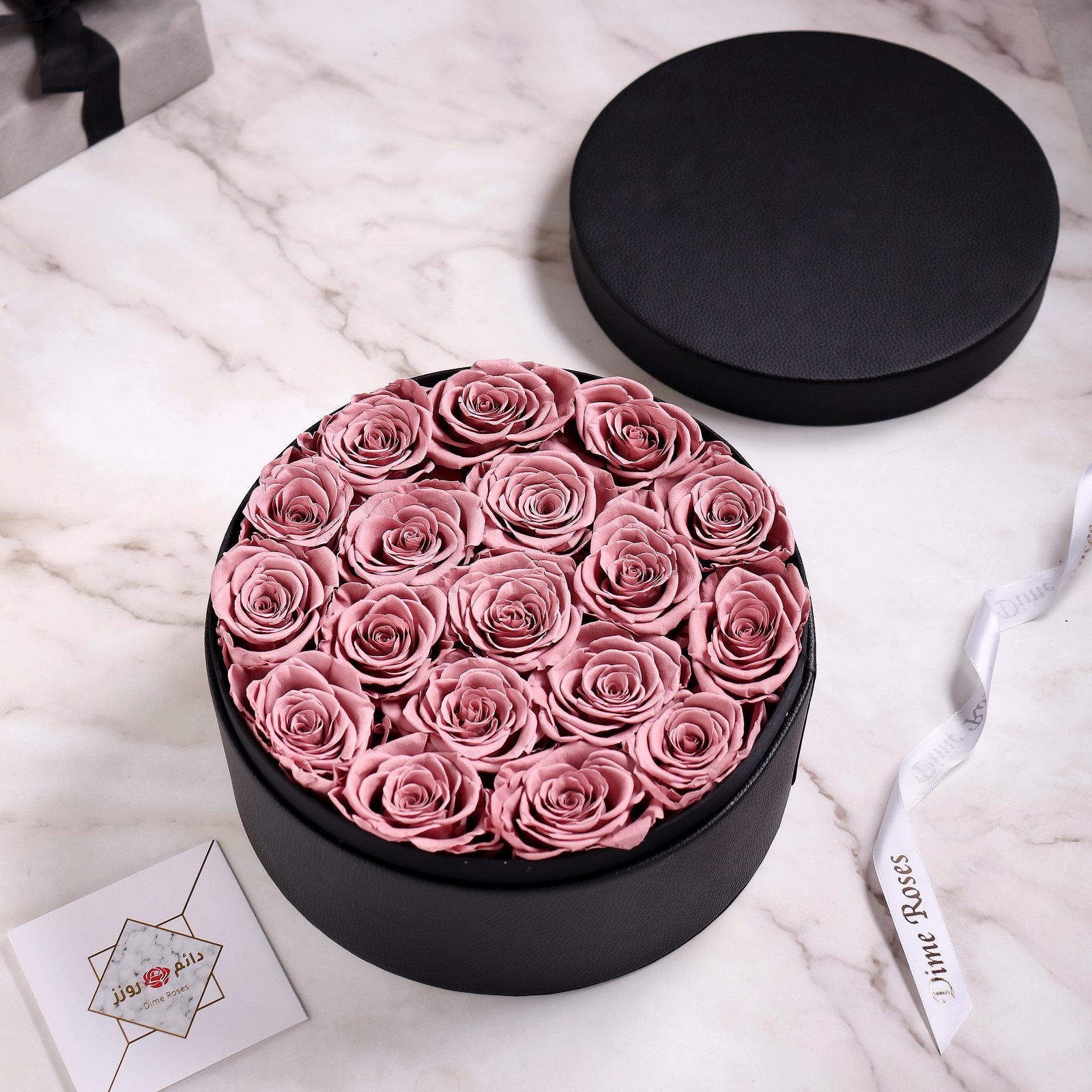 Long lasting Brown Flowers in a Rose Box - Image 1
