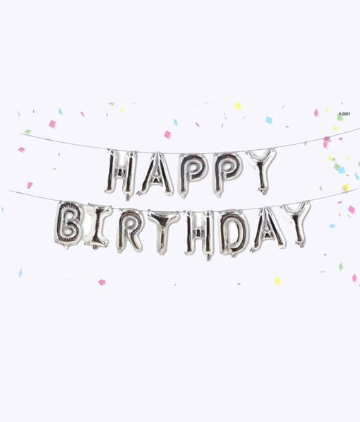  Silver Birthday Wall Balloon - Image 1