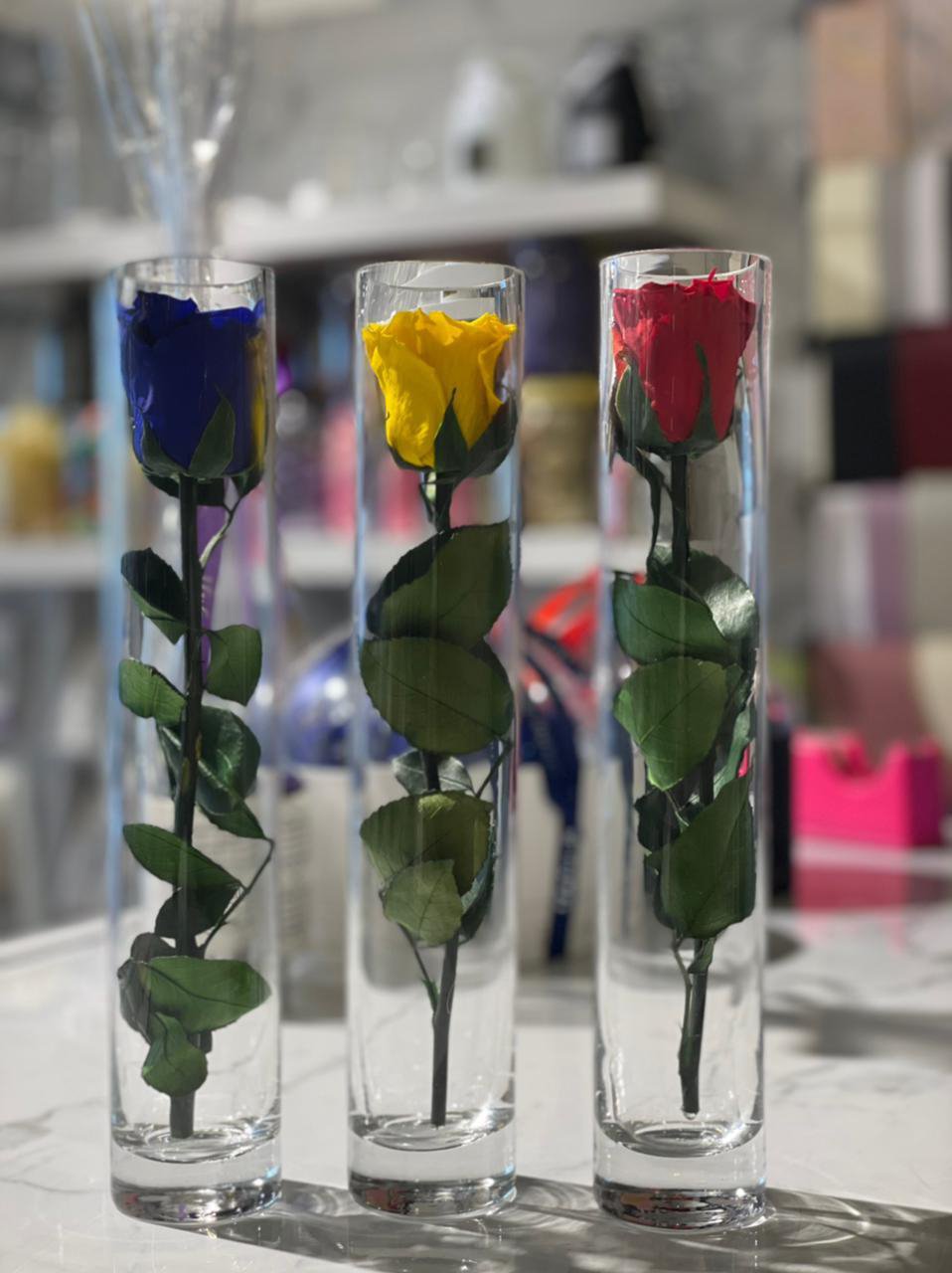 A Preserved Yellow Rose in Tube vase - Image 2