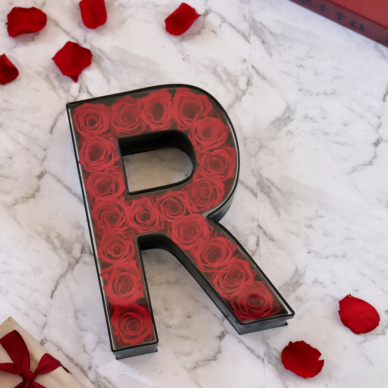 Flower Letter Box With Long Life Roses - Image 1