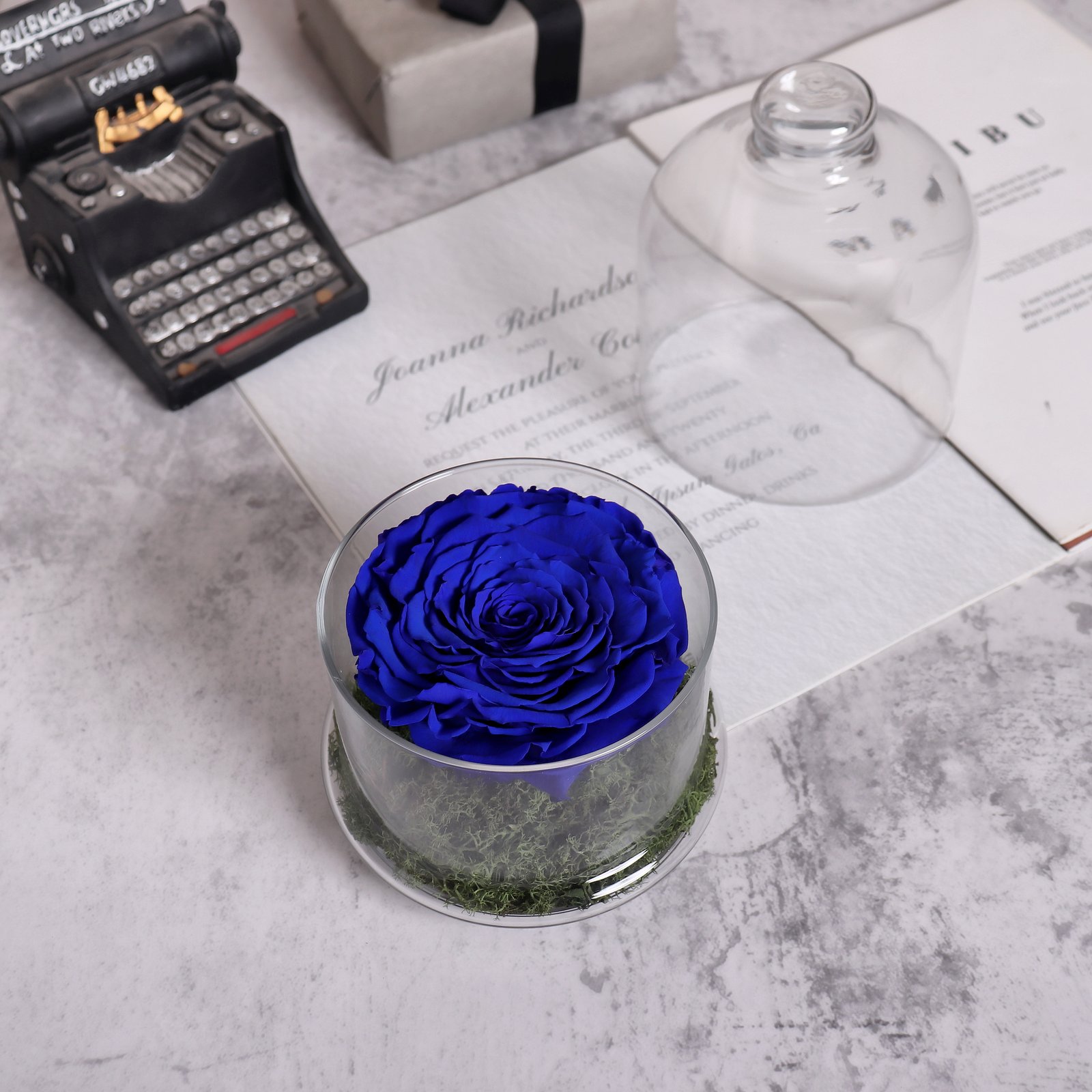 Preserved Blue Rose Dome - Image 1