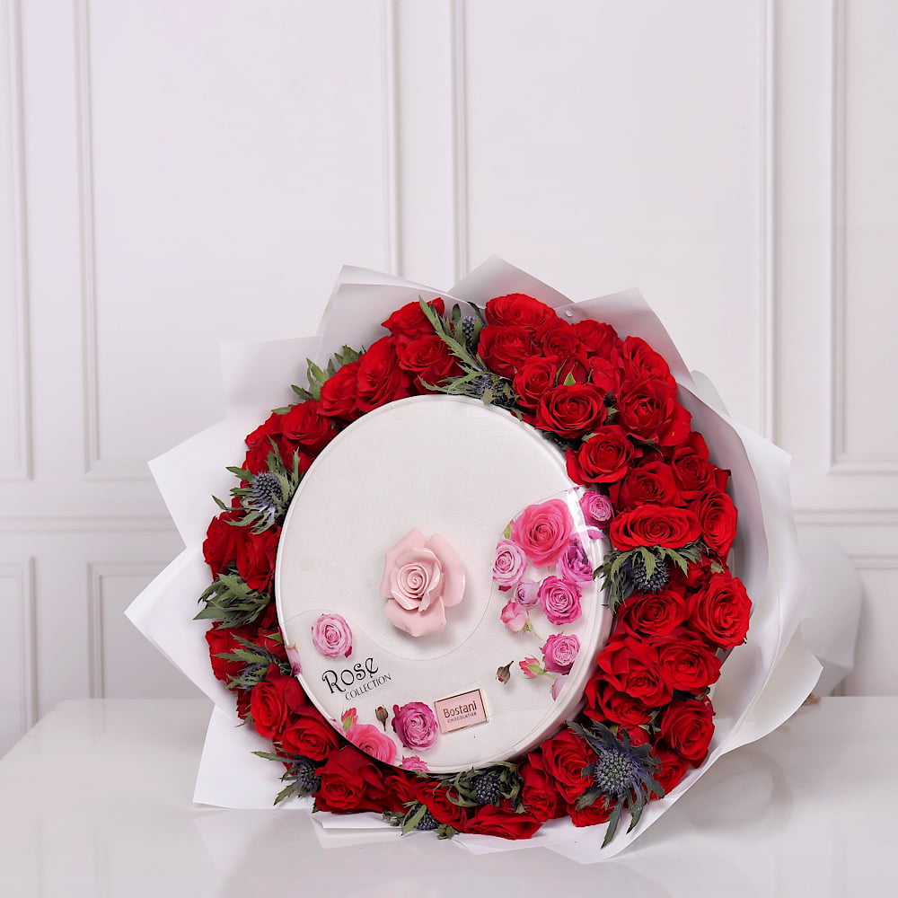 Roses Bouquet With Chocolate - Image 2