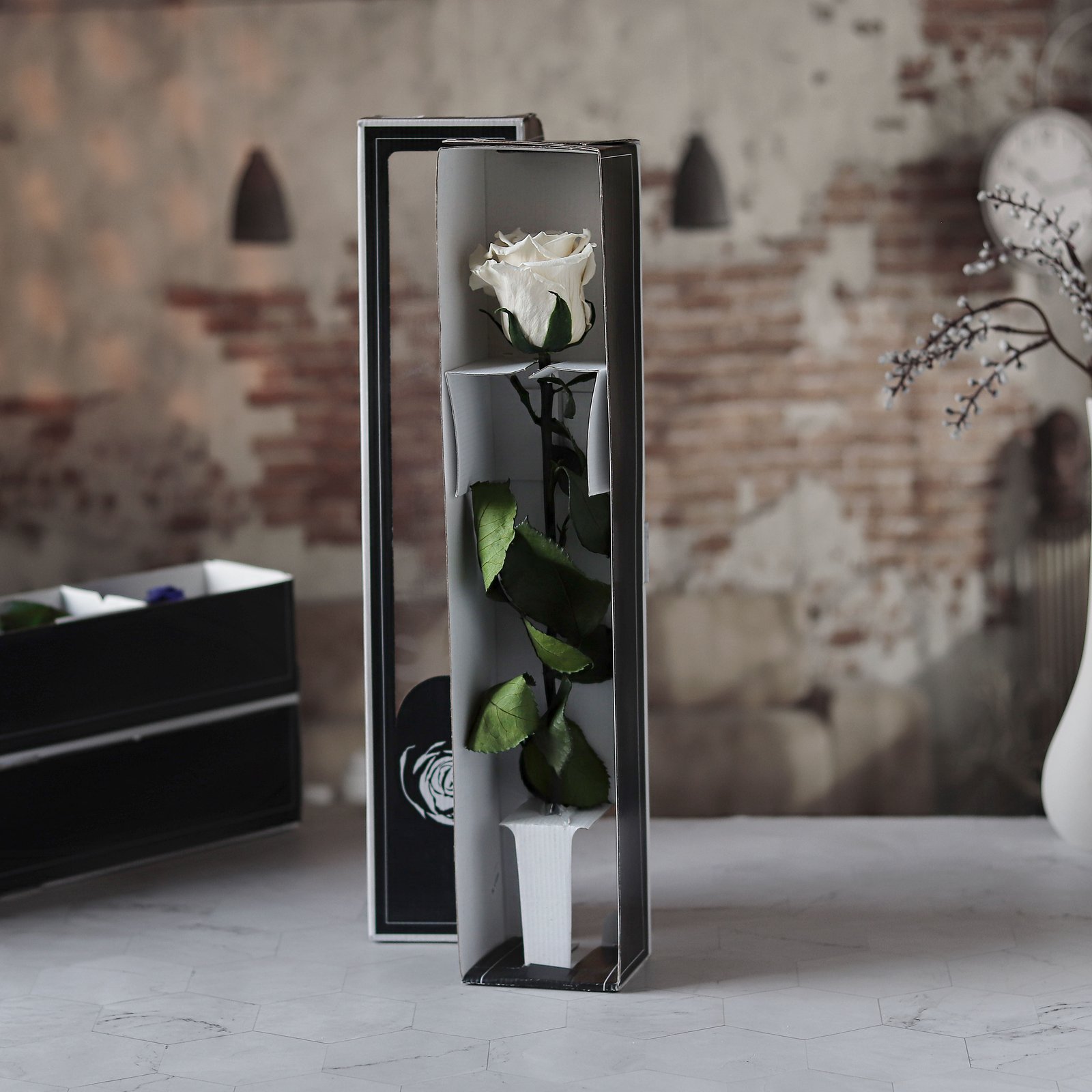 Preserved  White Rose Branch - Image 1