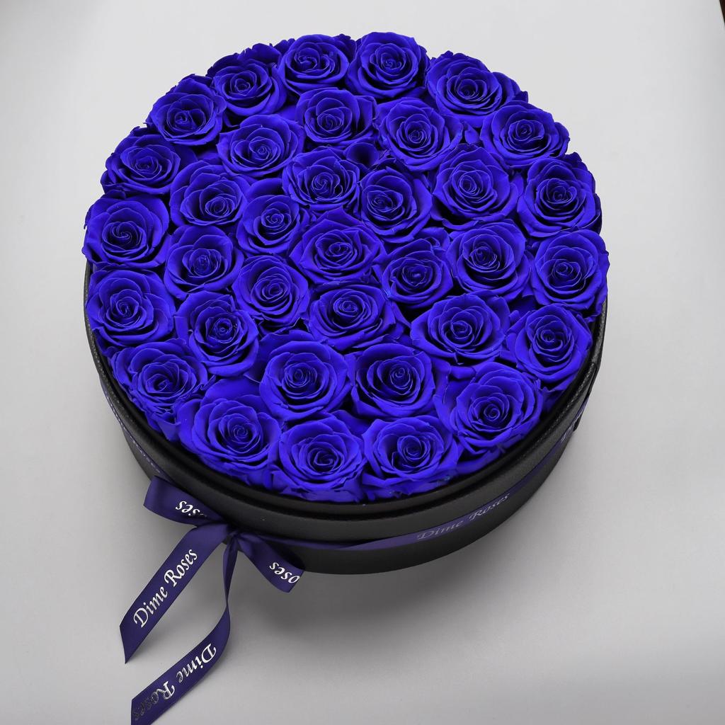 Annual Blue Flowers in a Large Flower Bouquet Box - Image 1