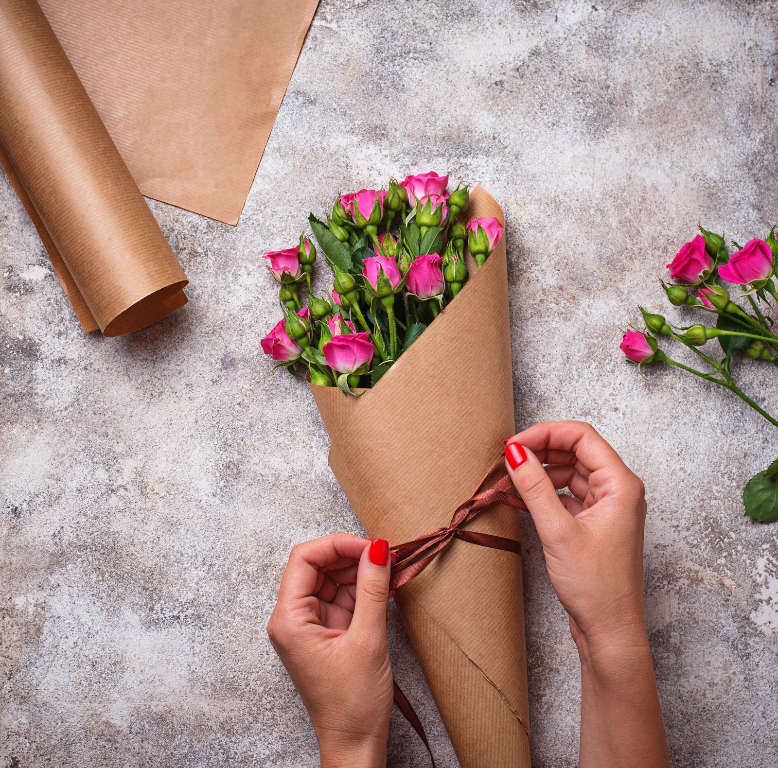 Baby Rose Fuchsia Bouquet - Image 1