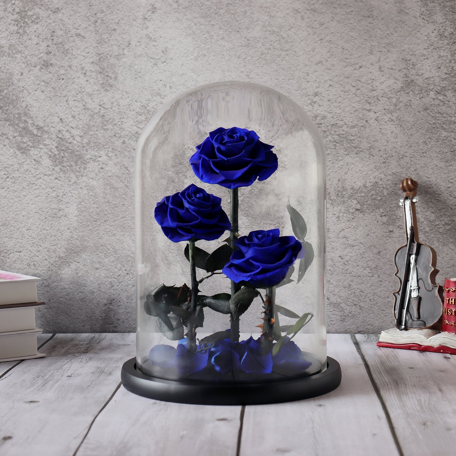 Three Perpetual Royal Blue Flowers - Image 1