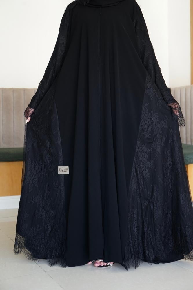 عباية كلوش مع تدخيلات دانتيل - صورة 2