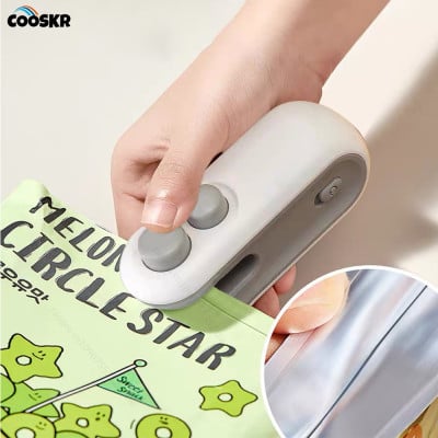 Handheld Bag Sealer Mini Heat Vacuum Food Sealer with Cutter and Magnet 2 in 1 Bag Sealer for Plastic Bags Snacks Food Storage - Image 2