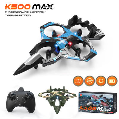 K500 MAX طائرة RC مقاتلة 2.4G التحكم عن بعد حيلة طائرة شراعية 360 °   طائرة رغوية EPP Flying Flight مع ألعاب LED للأطفال - صورة 2