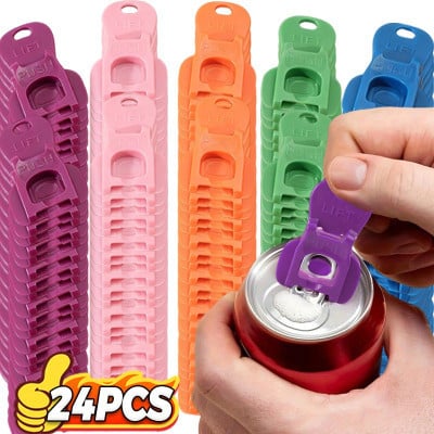 6/24PCS Simple Portable Bottle Opener Reusable Color Beverage Can Opener Sealed Drink Beer Opener Lid Remover Kitchen Supplies - Image 1