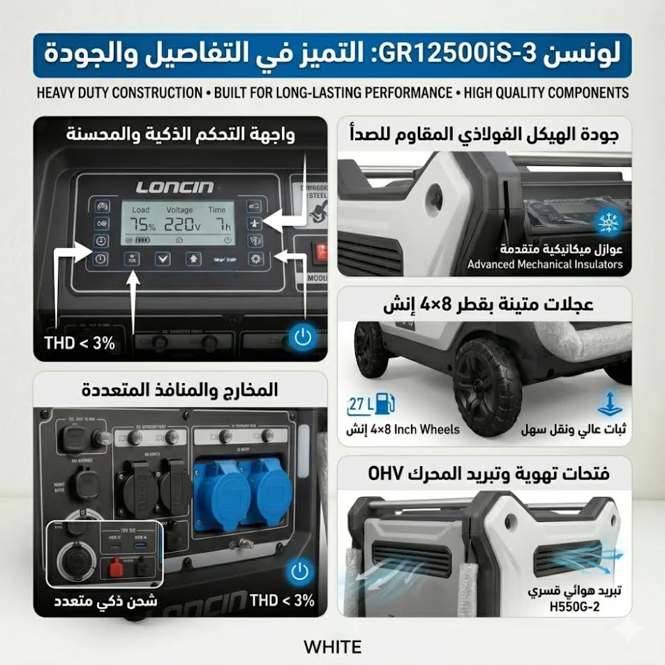 مولد كهرباء كاتم لونسن 12500is واط - صورة 3