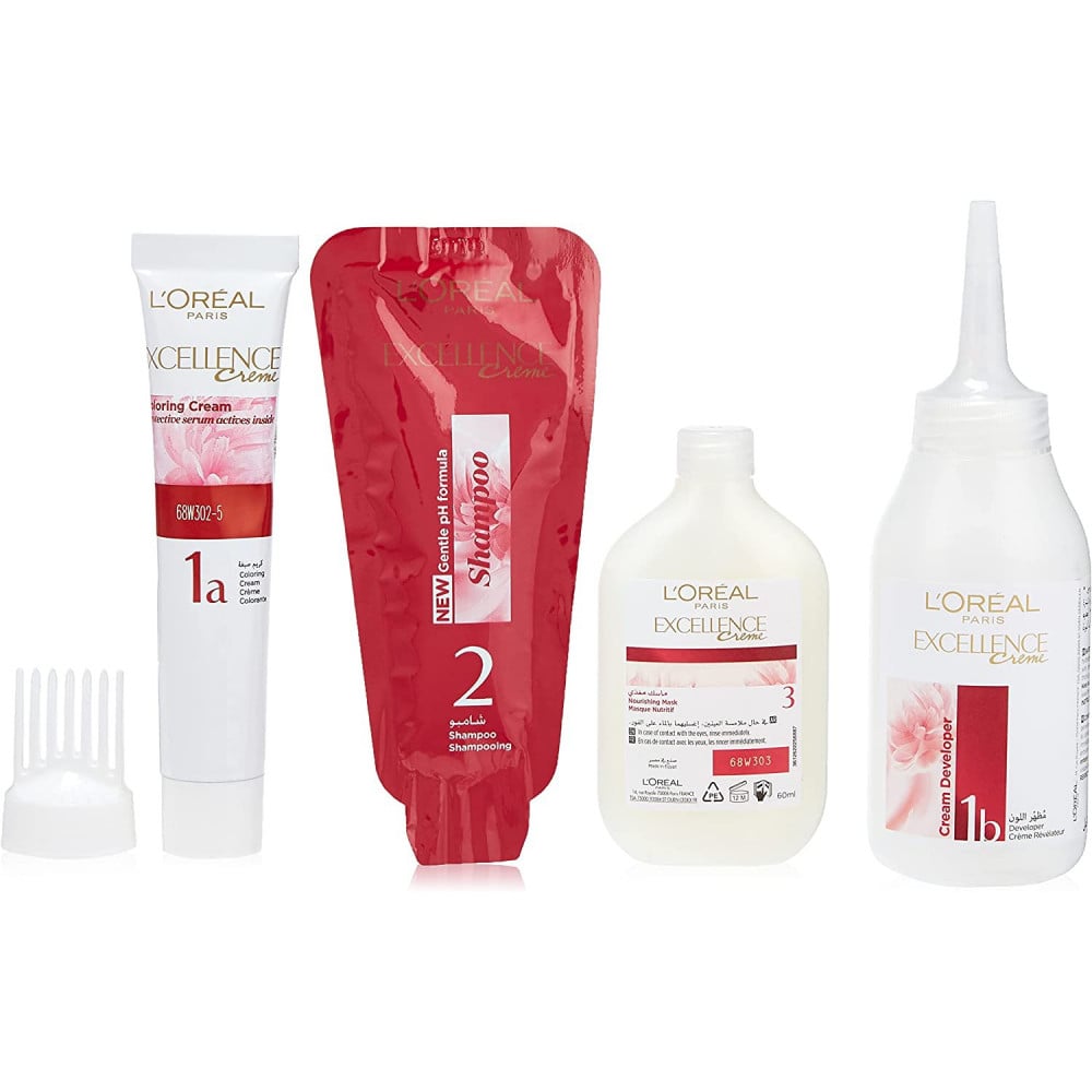 صبغة شعر كريم إكسلنس 5 بني فاتح من لوريال باريس 192مل L'Oreal Paris - Image 3