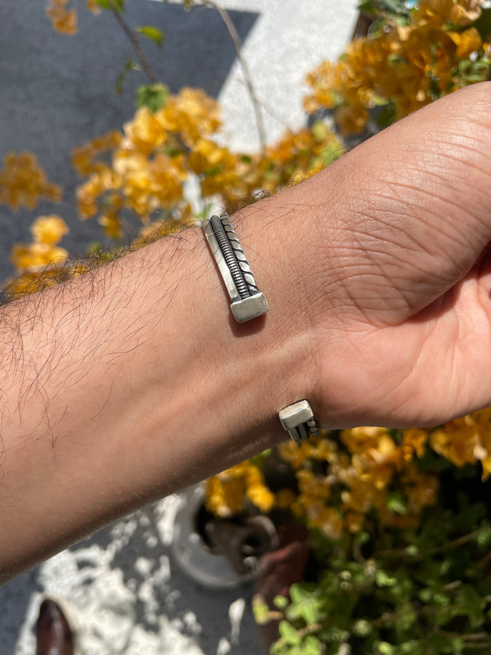 Triple Silver Bangle  - صورة 2