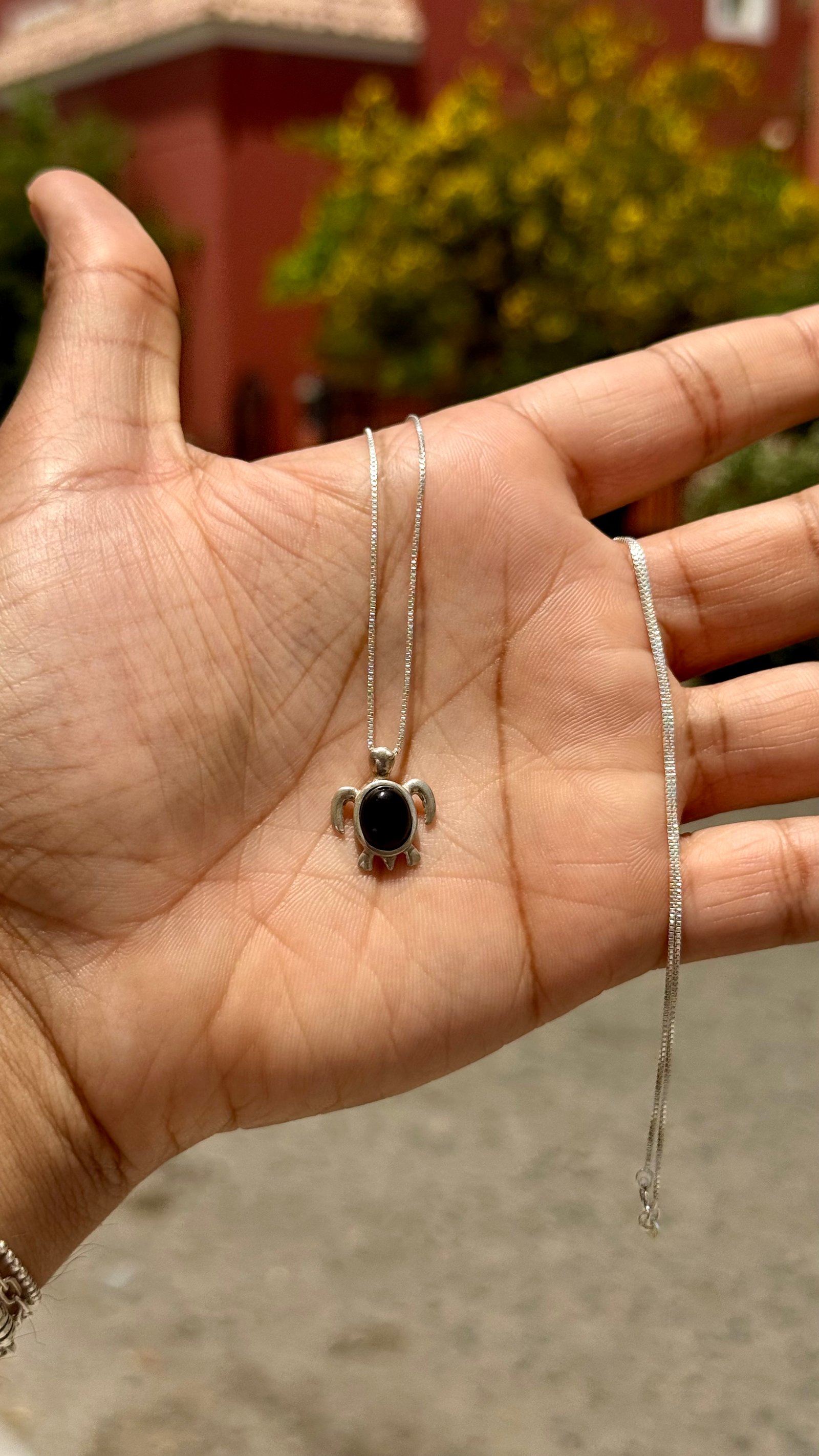 Black Onyx Turtle Necklace - صورة 1