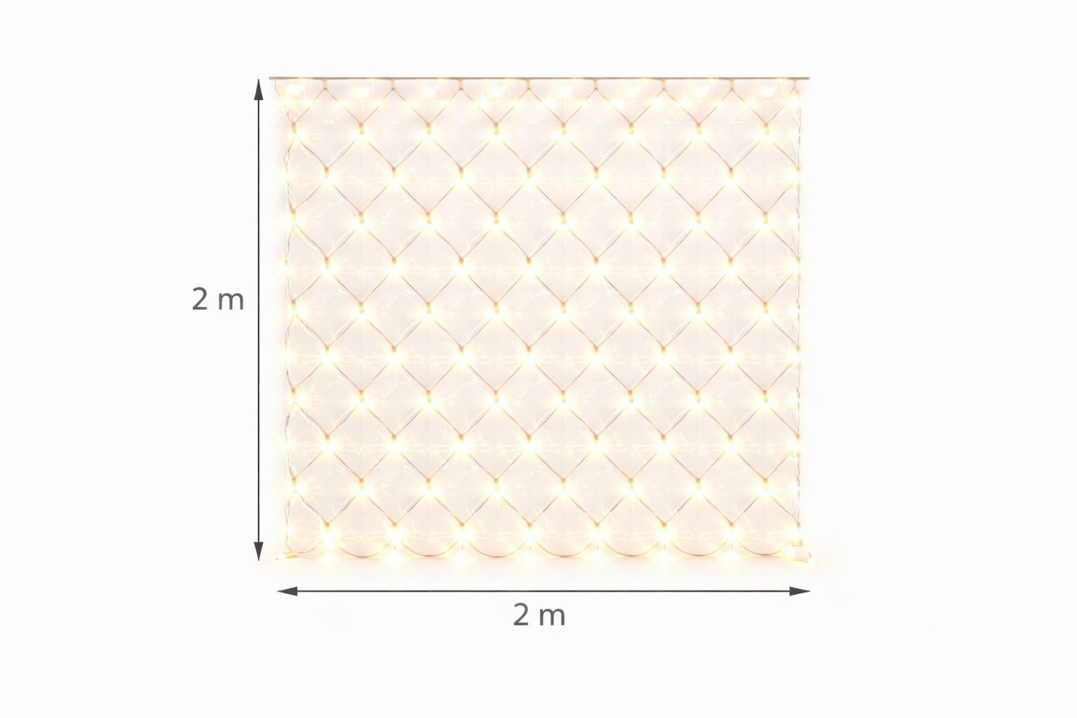 شبكة أضواء ( 406 لمبه ) LED ورم وايت ( 2X2M) 2700K  - صورة 2