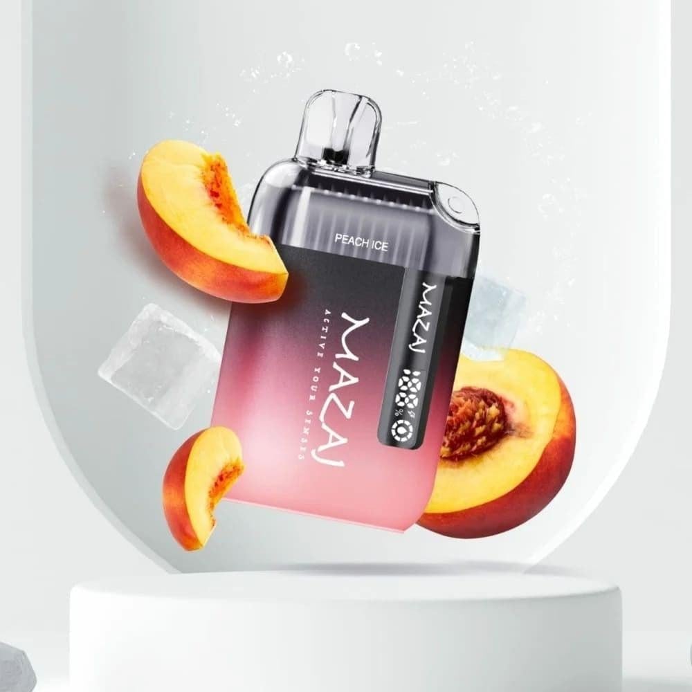 مزاج 9000 سحبة خوخ ايس MAZAJ 9000 PUFFS PEACH ICE - صورة 1