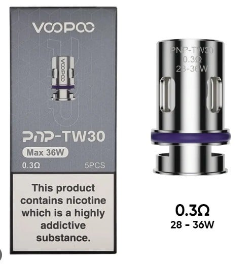 كويلات فوبو دراق 4 مقاومة 0.3 Voopoo PnP-TW30 0.3 Ohm بالحبه - صورة 1