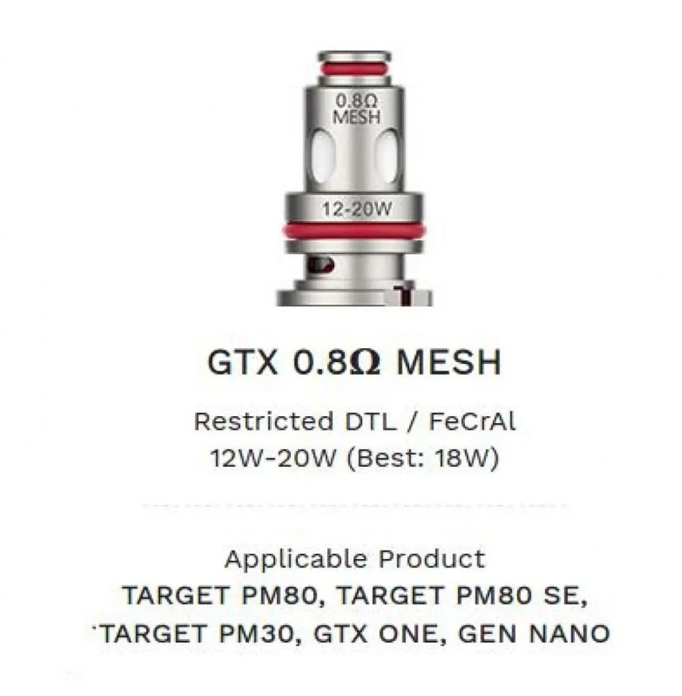 كويلات شيشة فابريسو جي تي اكس ون Vaporesso GTX ONE GTX 0.8Ω MESH COIL - Image 1