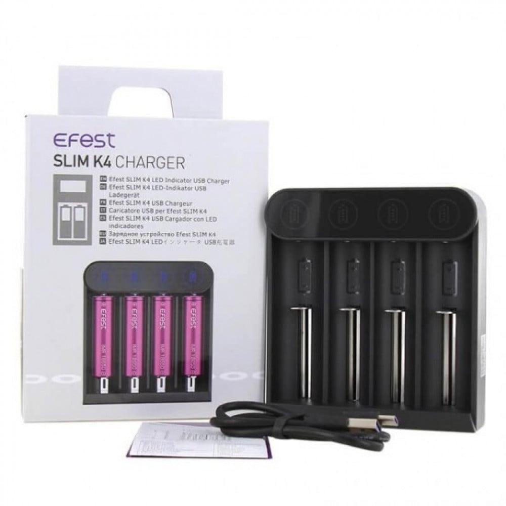 شاحن بطاريات رباعي ايفست Slim K4 - Efest Slim K4 Charger - صورة 1