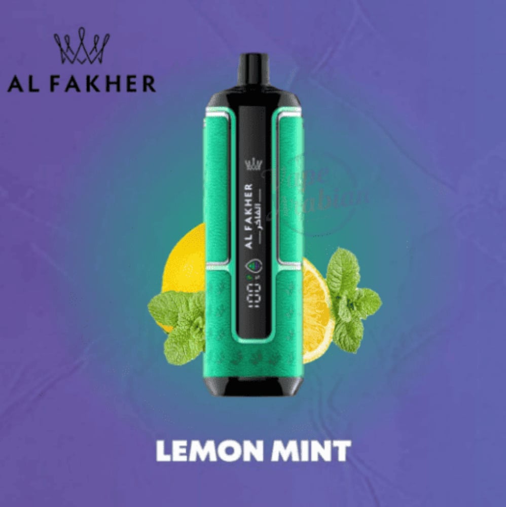 كراون بار الفاخر 15000 سحبة بطعم ليمون نعناع AL FAKHER CROWN BAR HYPERMAX 15000 PUFFS LEMON MINT - صورة 2