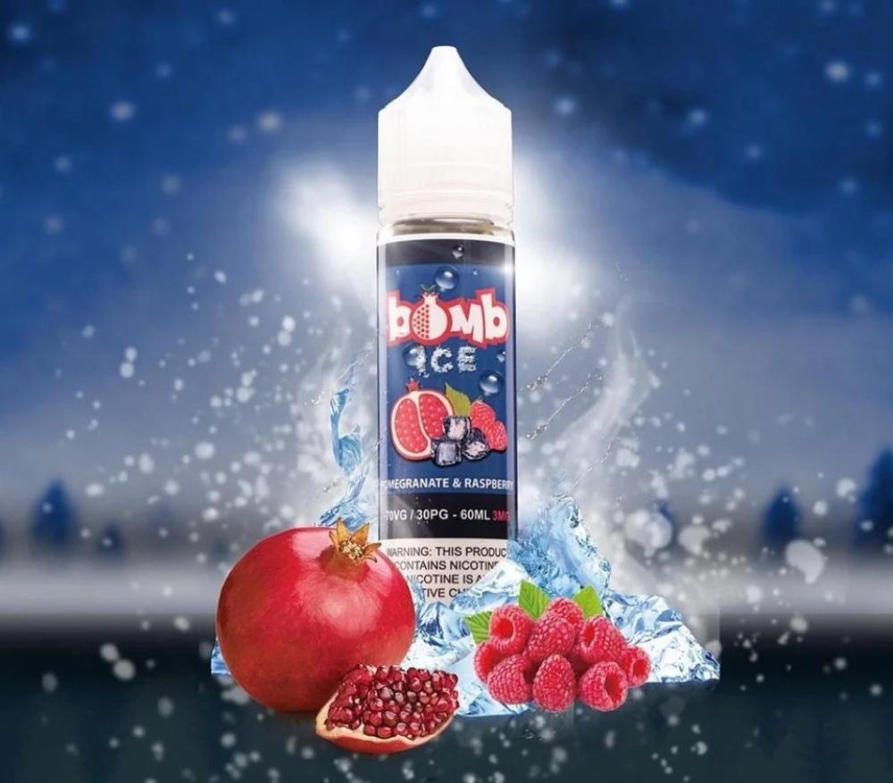 نكهة بومب رمان توت احمر بارد - BOMB POMEGRANATE & RASPBERRY ICE - 60ML - Image 1