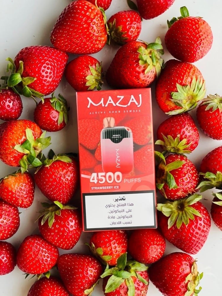 سحبة مزاج انفينيتي 4500 موشة فراولة بارد Mazaj Infinity 4500 Puff Strawberry ICE - Image 1