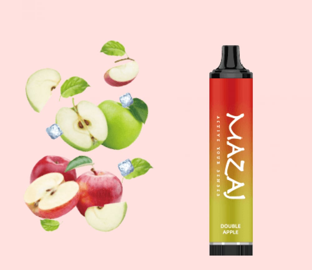سحبة مزاج 5000 موشة ديموند تفاحتين mazaj Diamond 5000 puffs Double Apple - Image 1