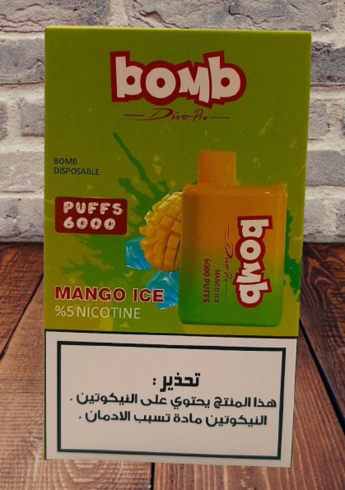 سحبة بومب 6000 بوف مانجو ايس BOMB 6000 PUFF Mango ICE - صورة 1