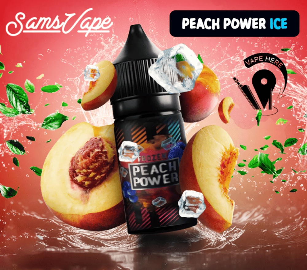 نكهة سولت خوخ ايس من سامز فيب Peach Power Frozen Sams Vape Salt - صورة 1