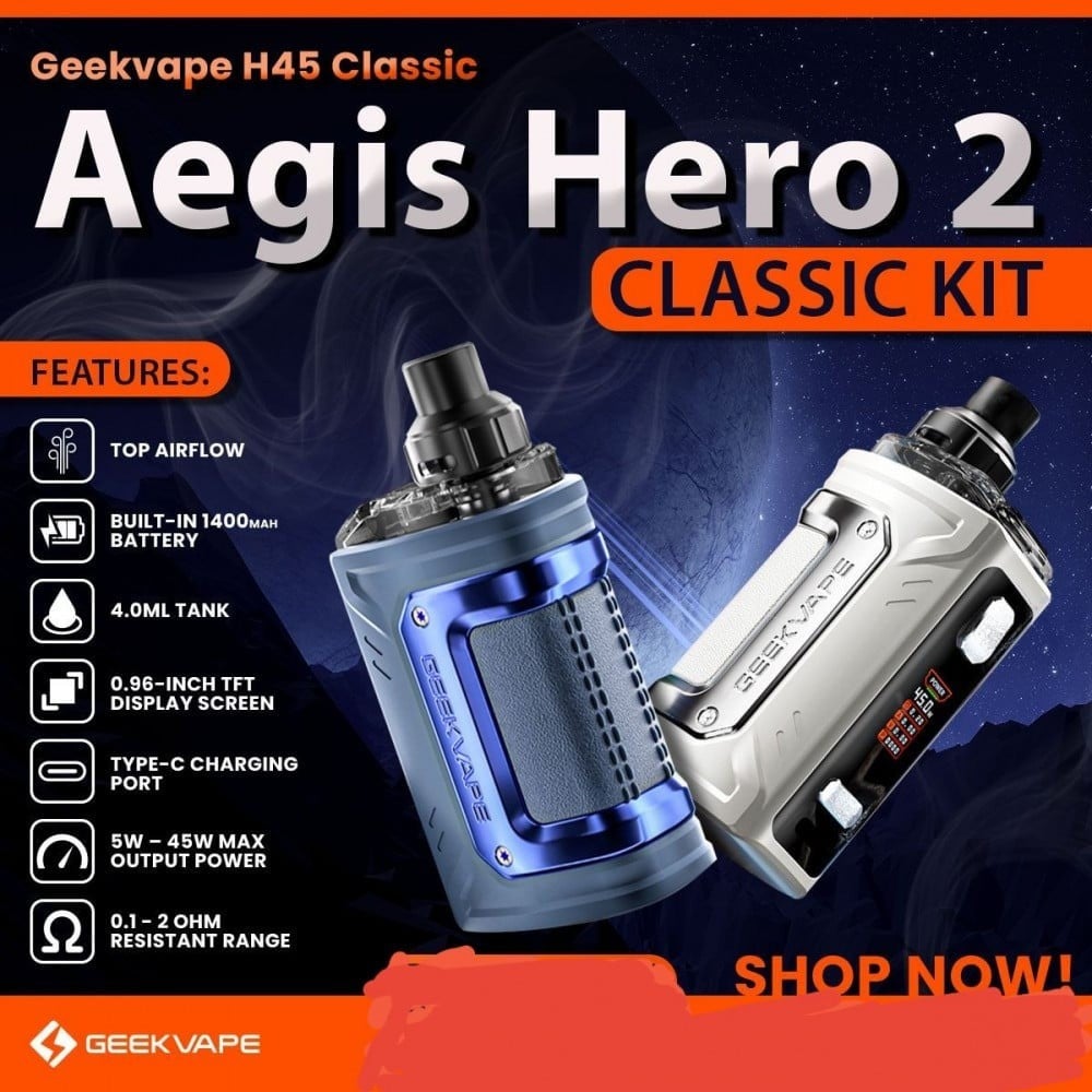 شيشة و سحبه جيك فيب اتش 45 كلاسيك ايجست هيرو GEEKVAPE H45 Aegis Hero 2 Classic - صورة 1