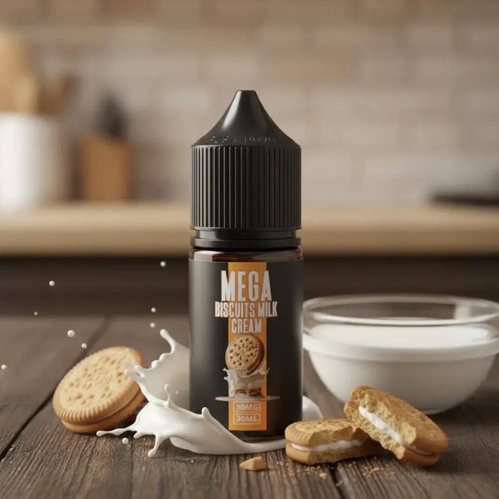 متوفر  نكهة ميجا بسكويت كريمة الحليب  MEGA BISCUITS MILK CREAM - صورة 1