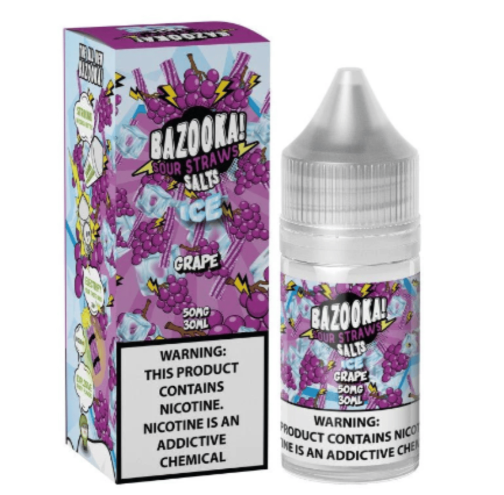 نكهة سولت بازوكا عنب بارد Bazooka Grape Ice Sour Straws - صورة 1