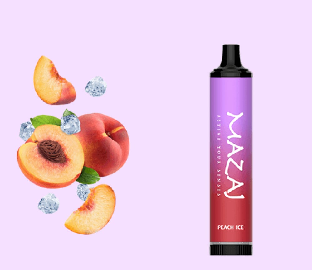 سحبة مزاج 5000 موشة ديمون خوخ بارد Mazaj 5000 Peach Ice - Image 1