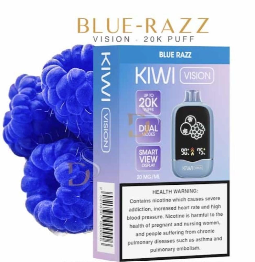 سحبة كيوي فيجن 20000 موشة بنكهة بلو راز KIWI Vision blue razz 20000 PUFFS - Image 1