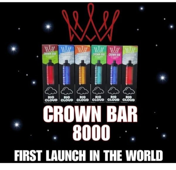 شيشة جاهزة الفاخر كراون بار 8000 سحبه CROWN BAR Big Cloud - صورة 2