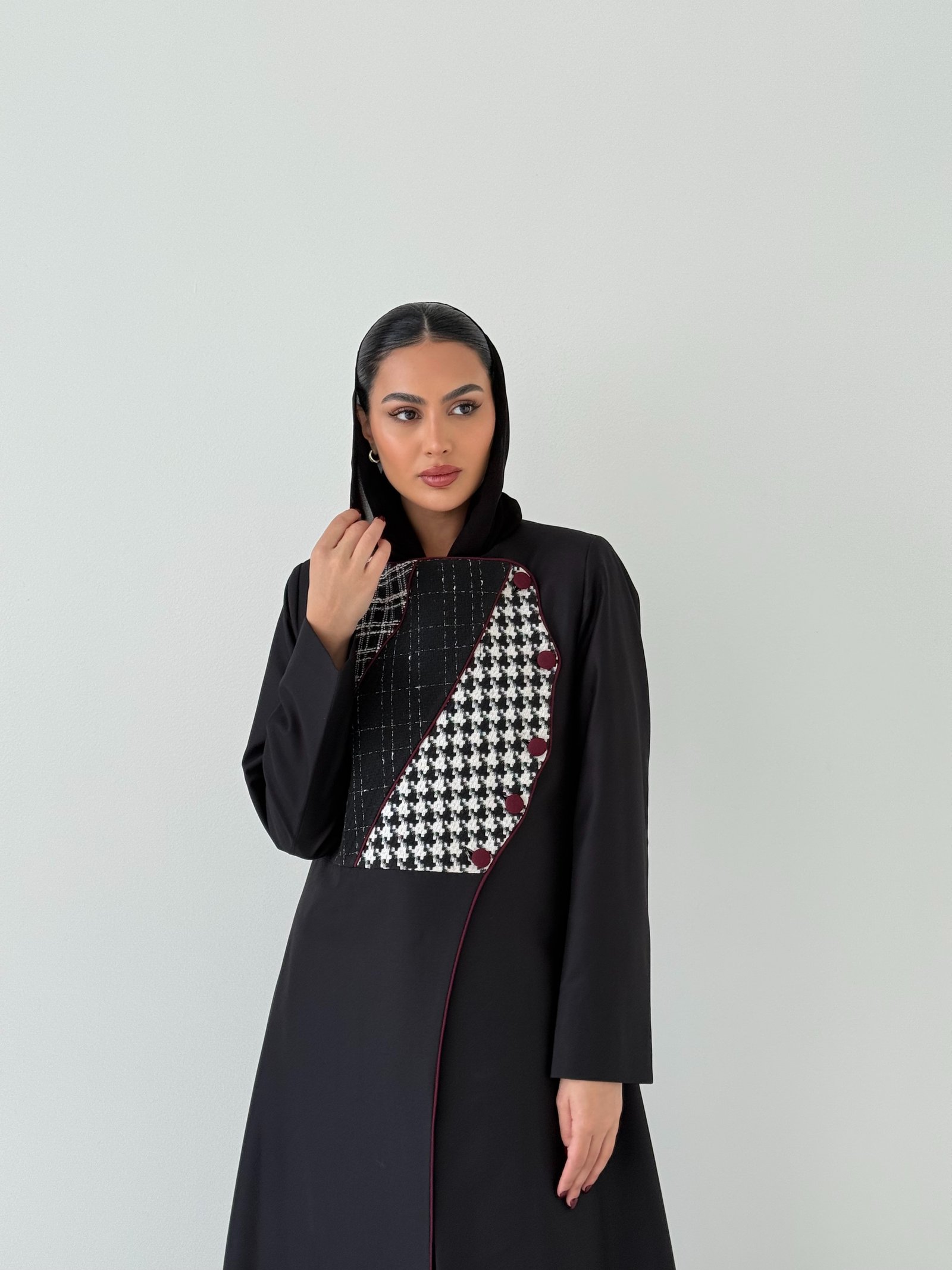 Formal Linen Blend Abaya - Image 1