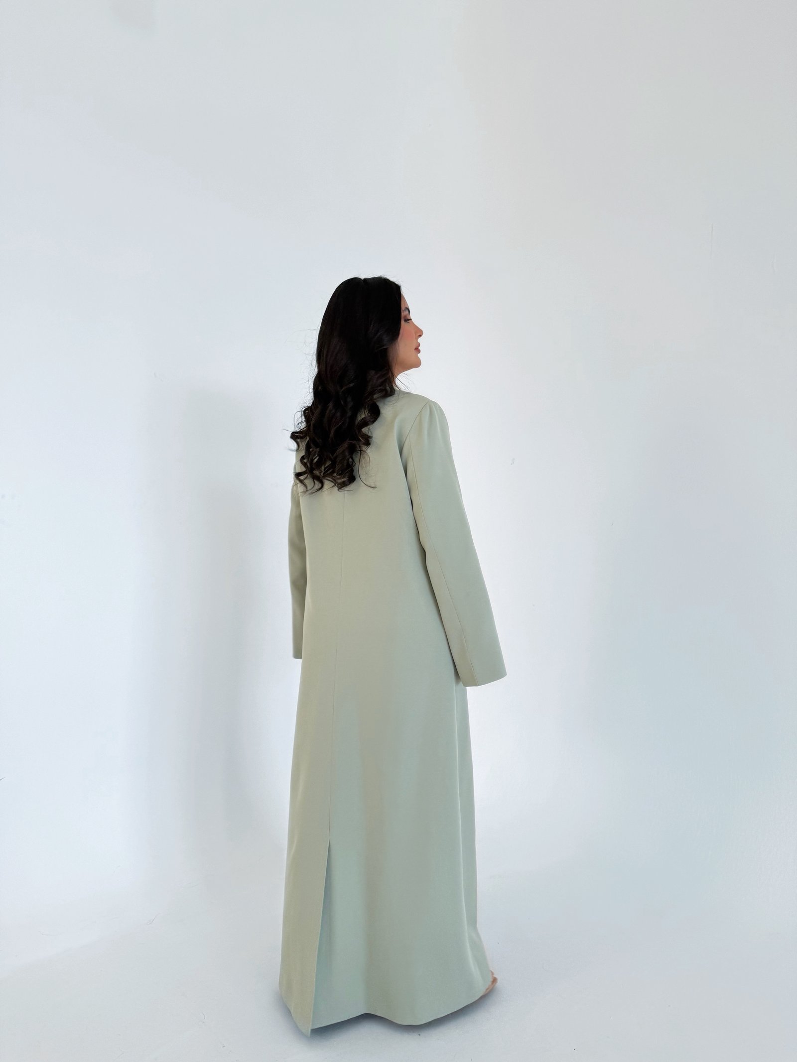 Elegant Formal Crepe Abaya with Lace Details - Image 3