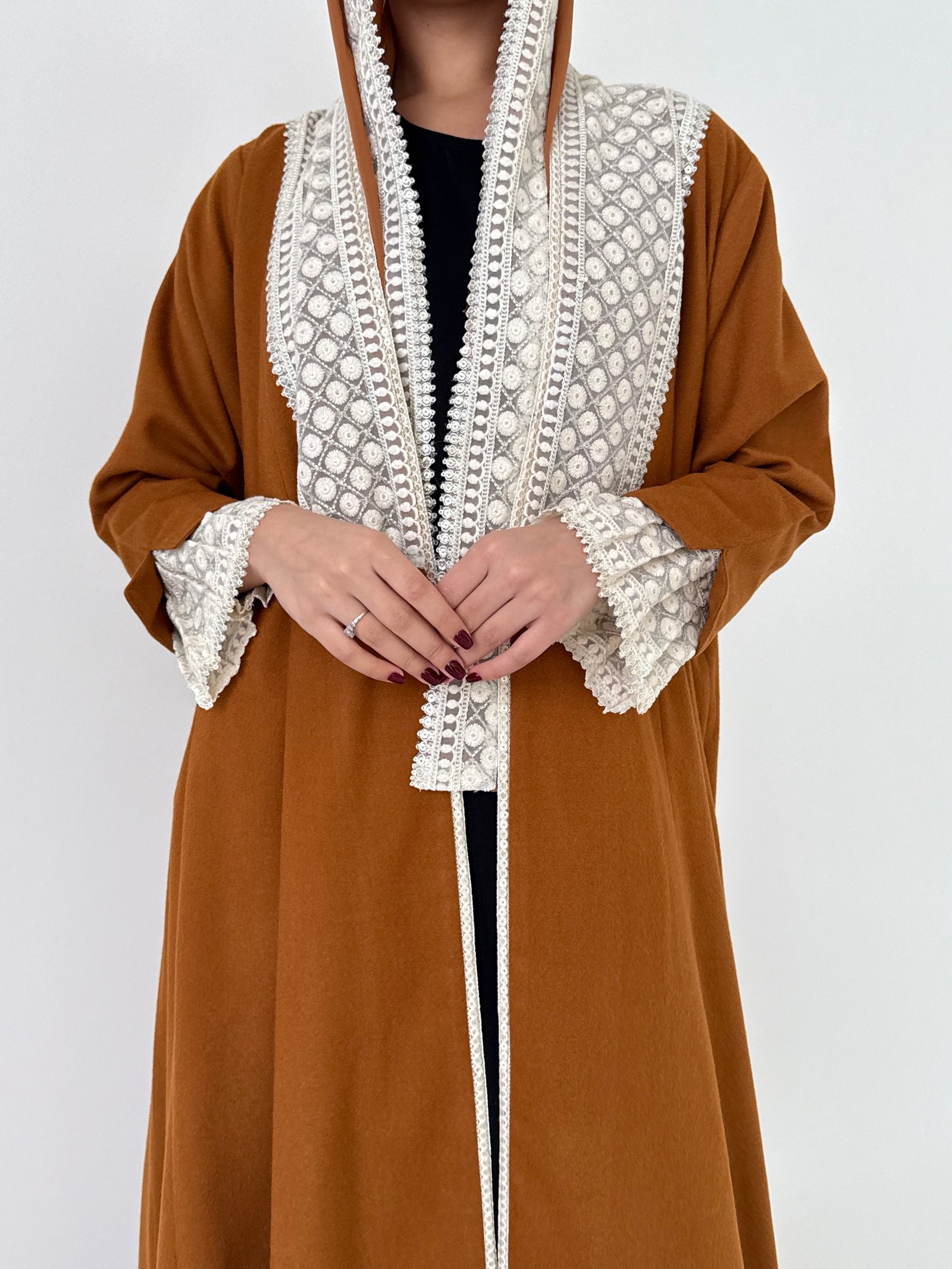 Camel Wool Cloche Abaya - Image 3