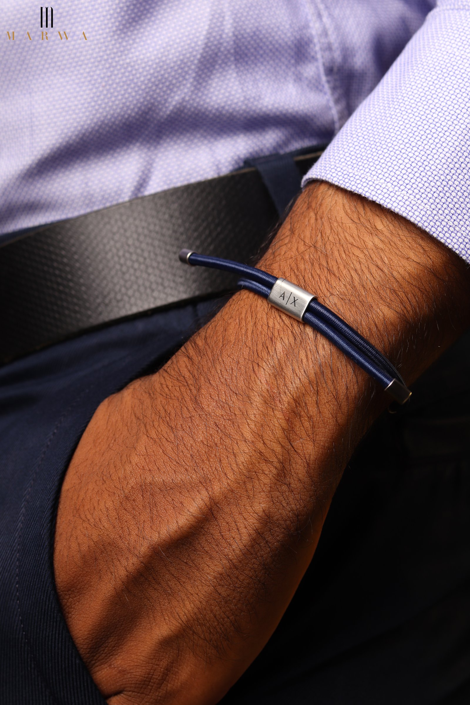 سوار رجالي | Armani Exchange Blue - صورة 2