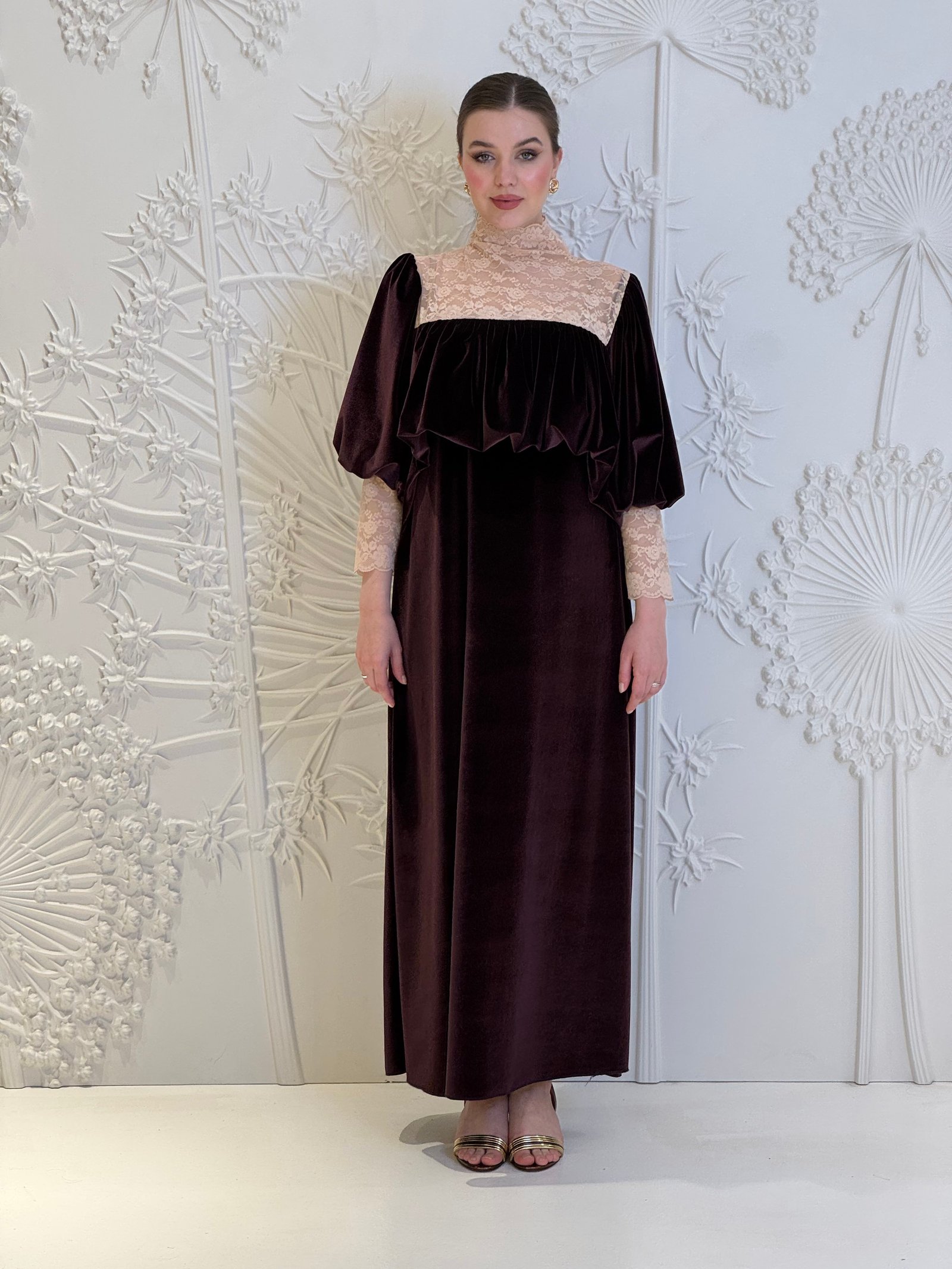 Rich Chocolate Velvet Kaftan - Image 3
