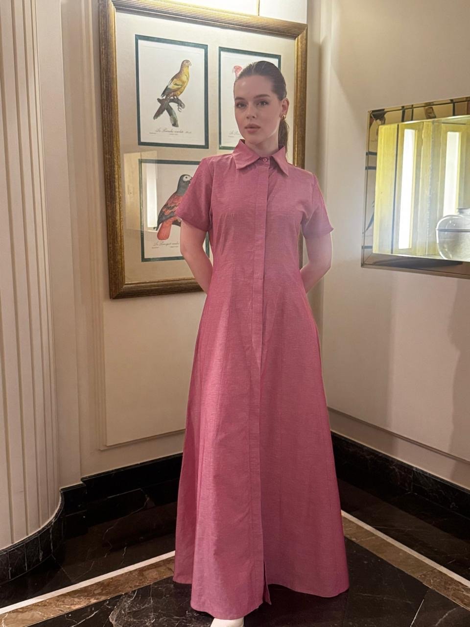 Soft Dusty Rose dress-Italian cotton - Image 1