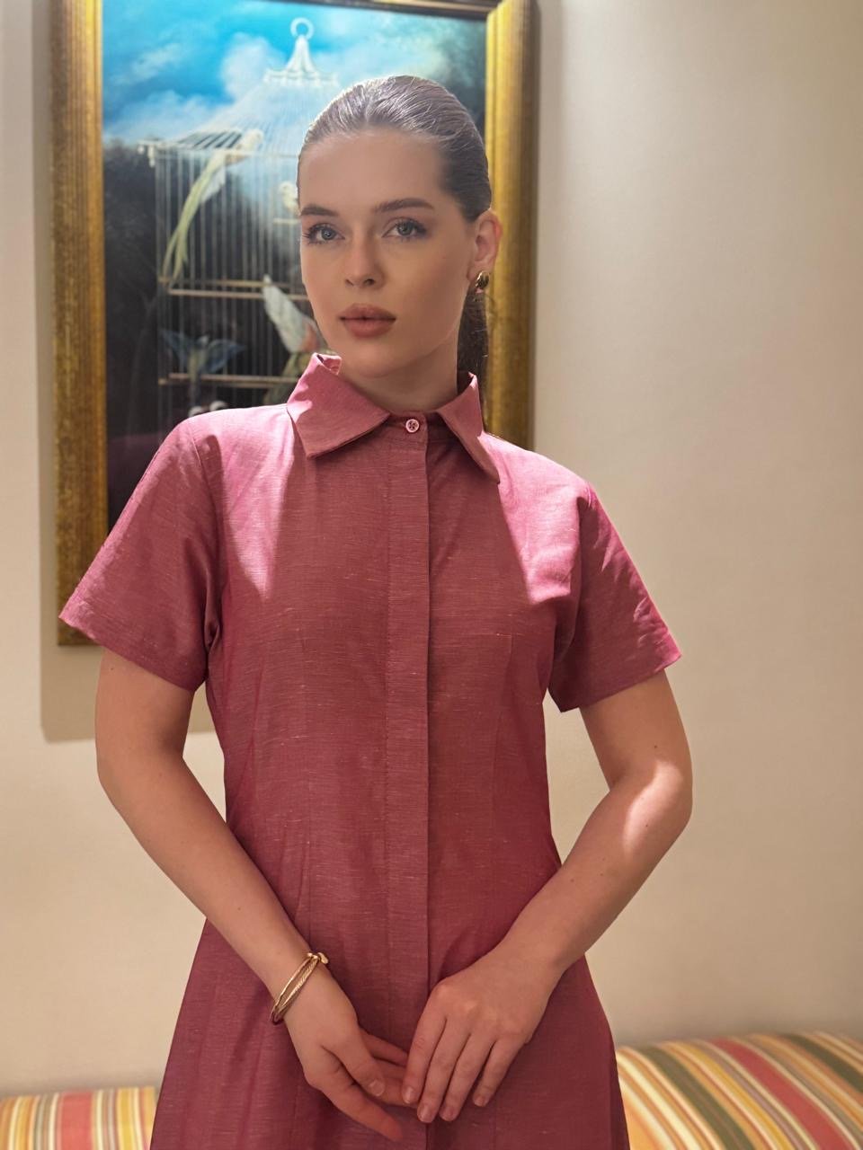 Soft Dusty Rose dress-Italian cotton - Image 3