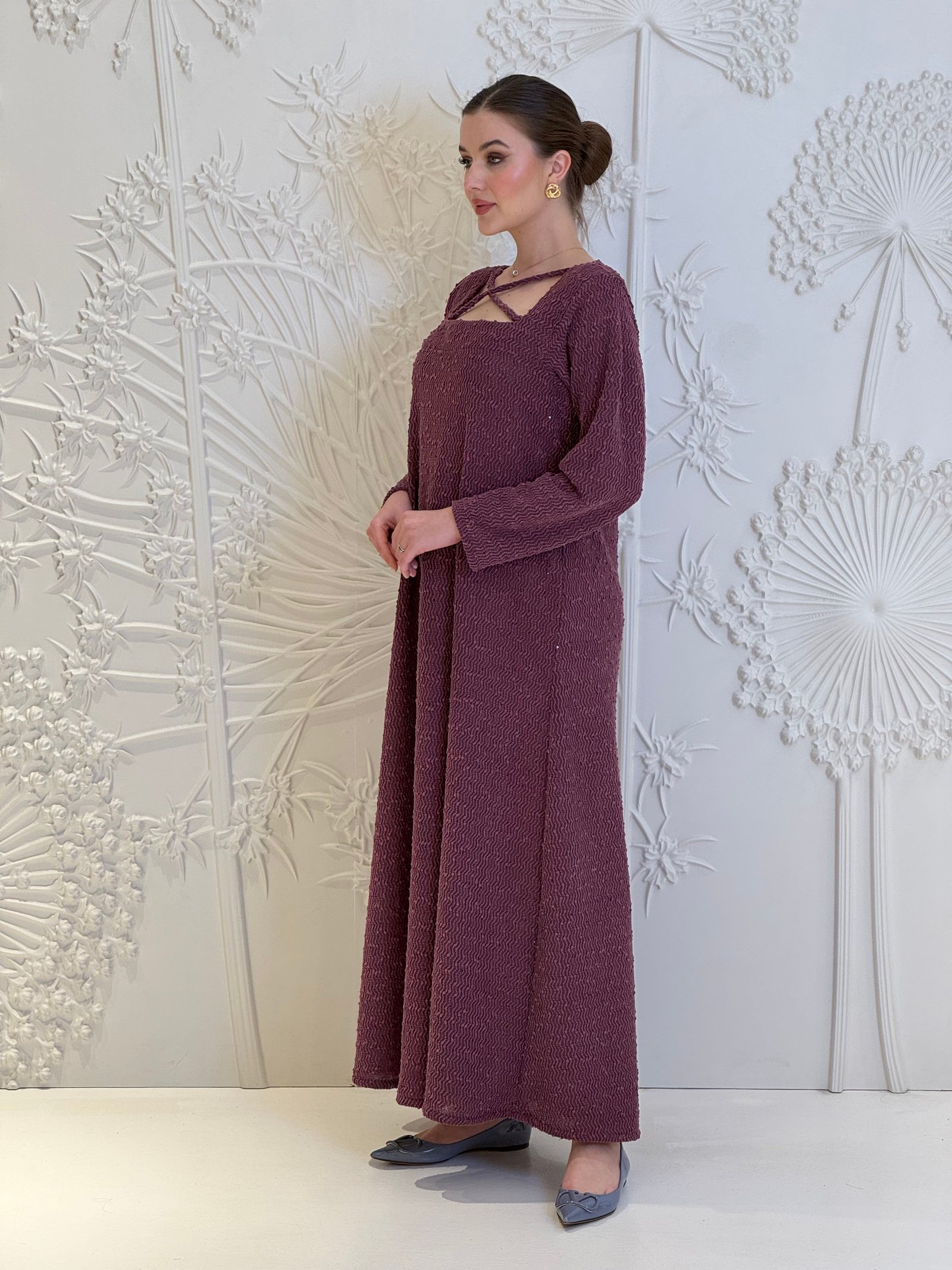 Mulberry Textured Knit Kaftan - Image 3
