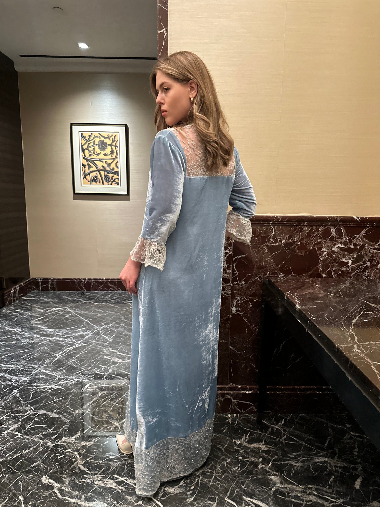 Powder Blue Lace Kaftan - Image 2