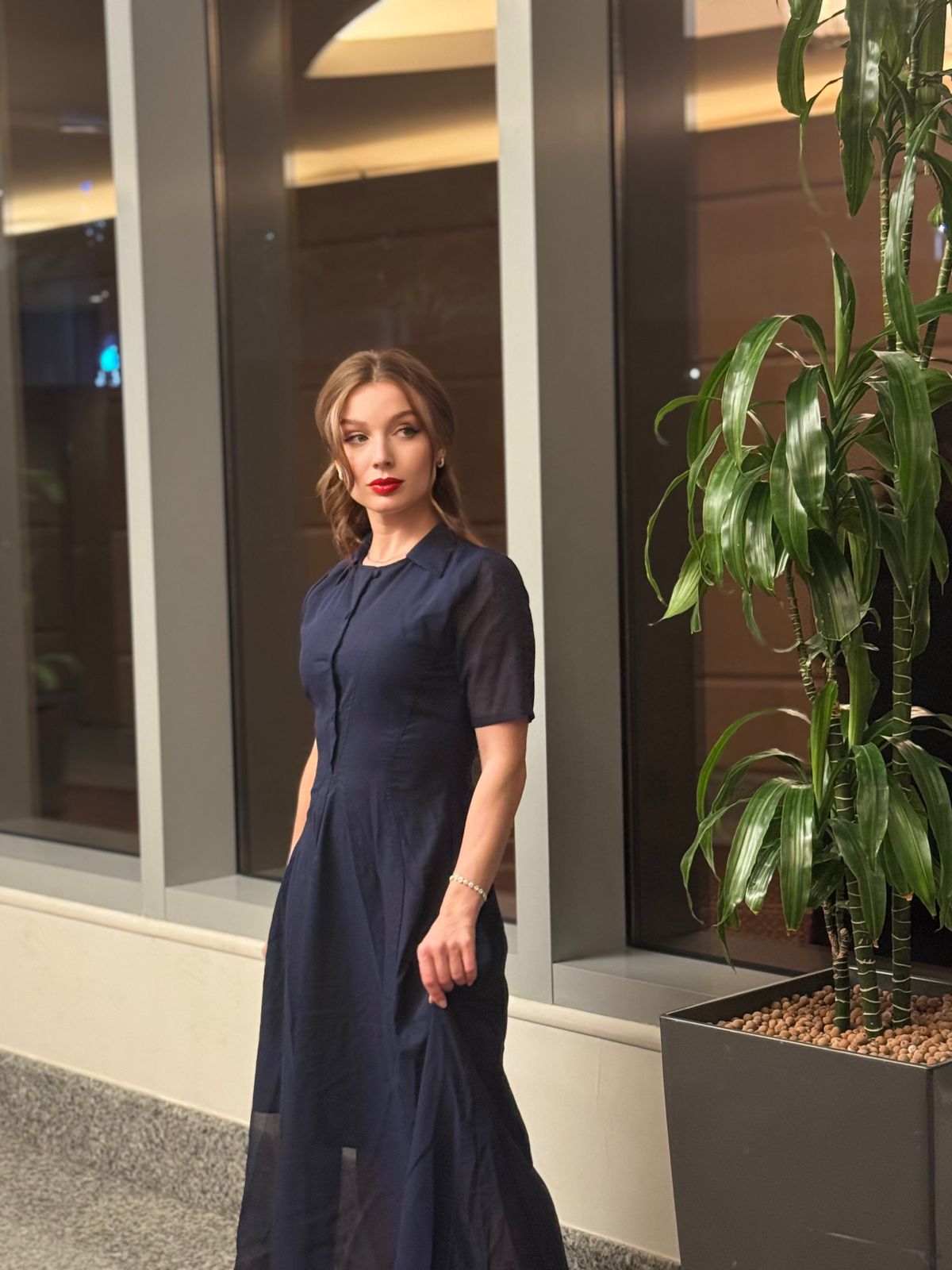 Deep Navy Purple Maxi Dress - Image 1