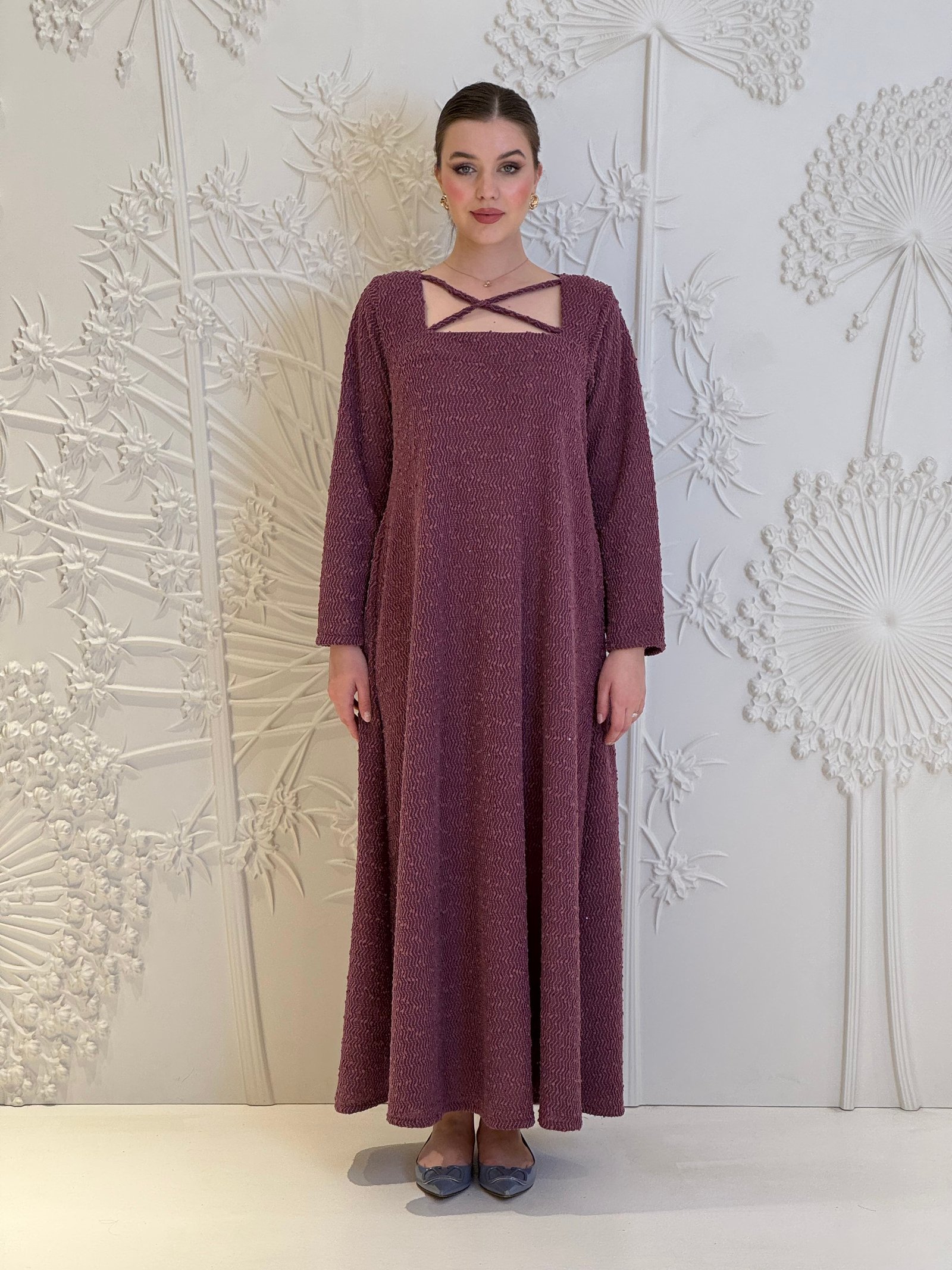 Mulberry Textured Knit Kaftan - Image 2